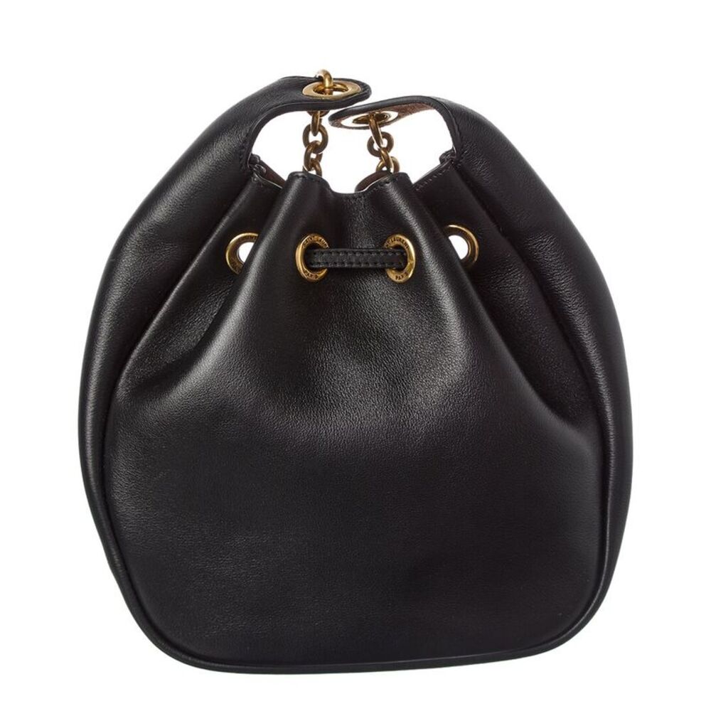 Saint Laurent Cassandre Leather Bucket Bag, Black - Picture 2 of 4